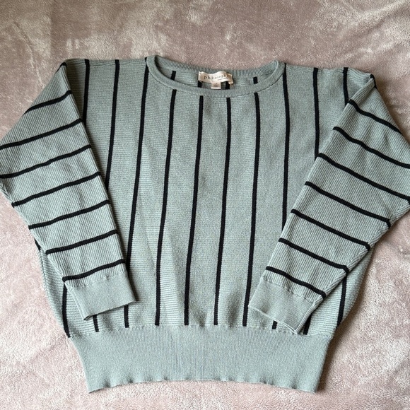 Philosophy Mint and Black Striped Sweater - Picture 1 of 7
